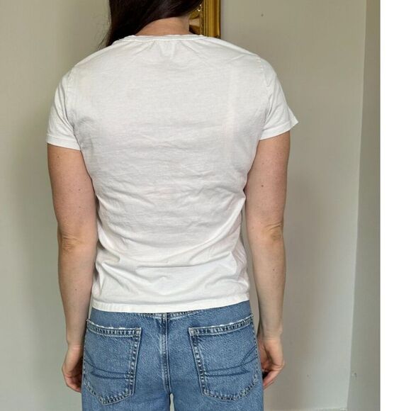 Levis White Basic T Shirt Red Logo Size Medium - Picture 3 of 7